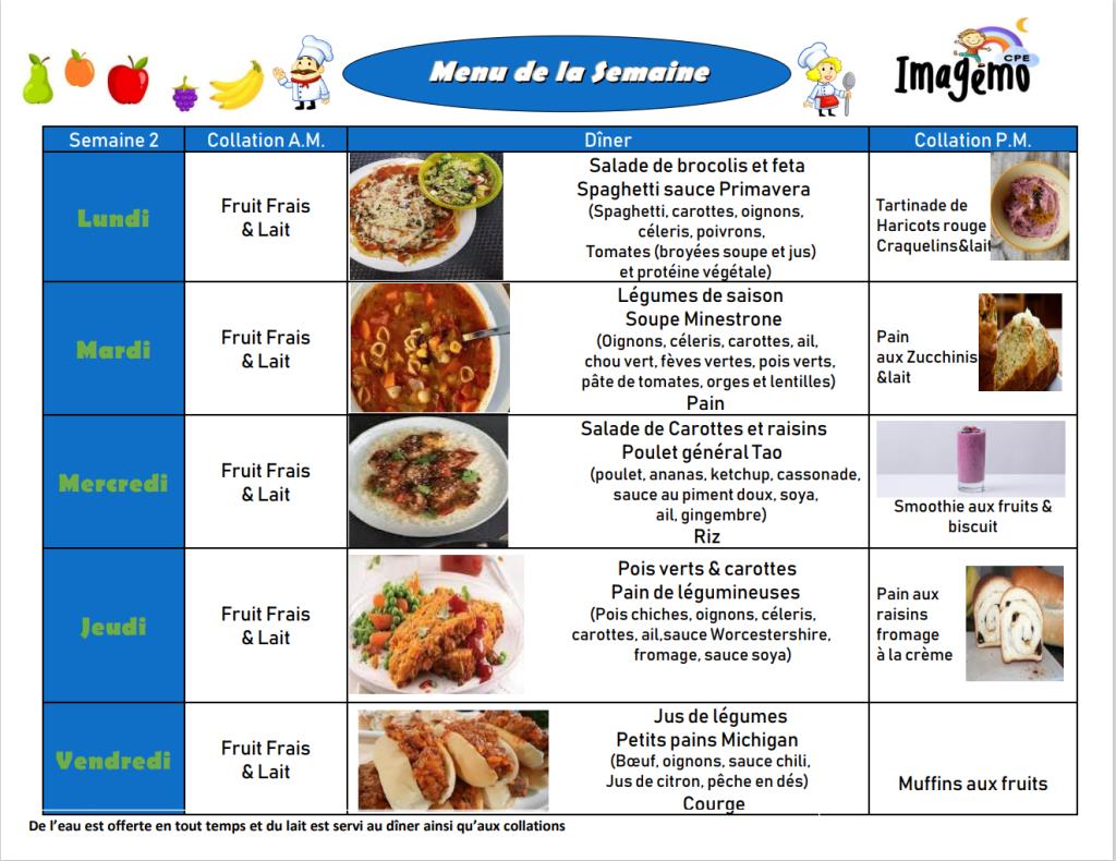 menu d'hiver semaine 2