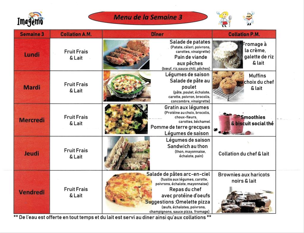 Semaine 3 - Menu d'été 